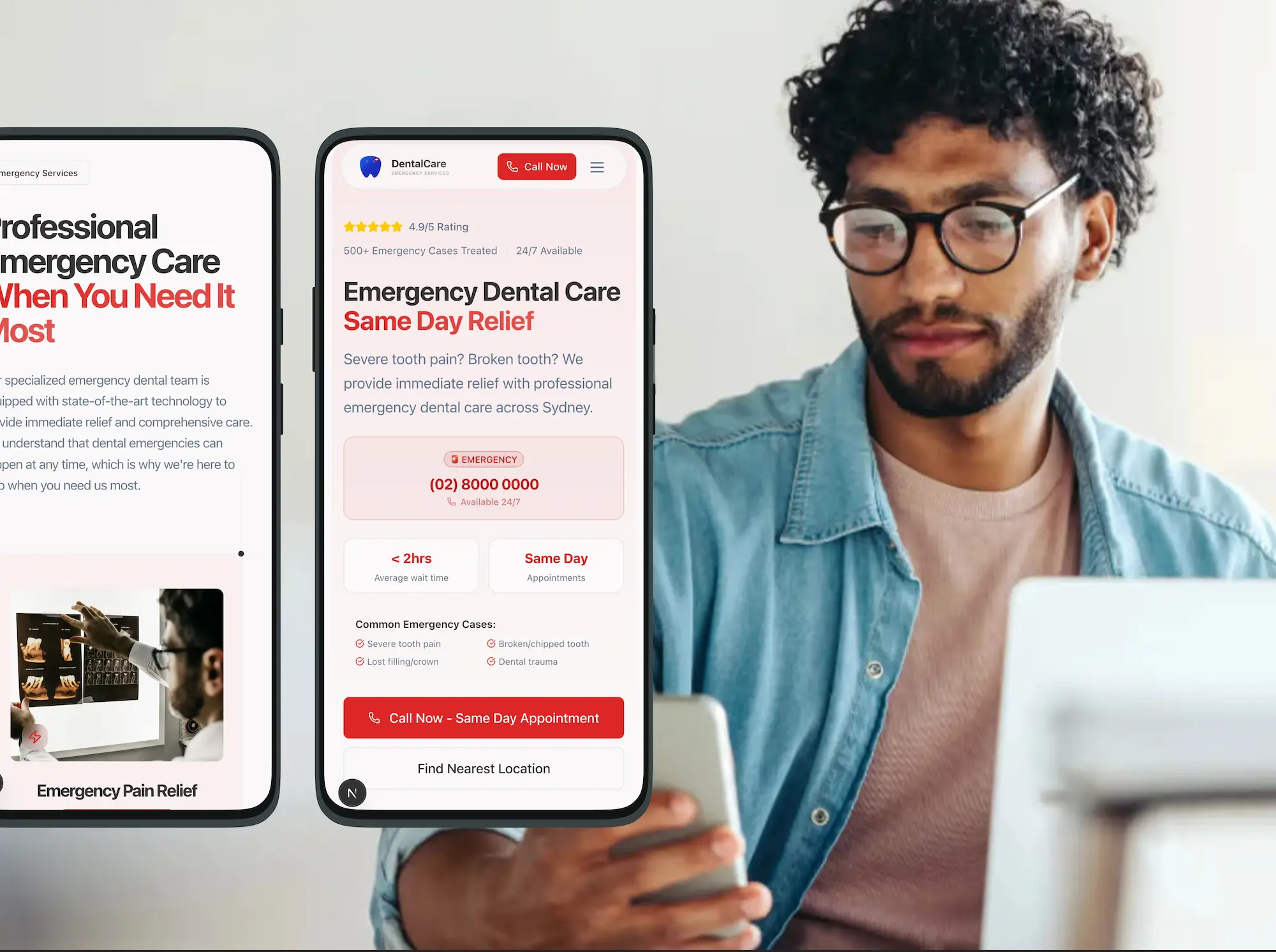 We designed a fast-response digital platform to help patients book emergency care instantly